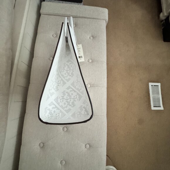 NWT Tory Burch Small Blanc White Bio Perforated Tote - Picture 5 of 8